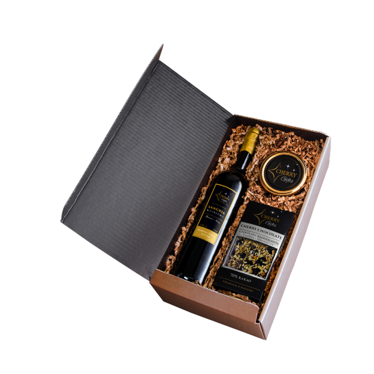 Zestaw prezentowy Classic Gift z sangrią wiśniową od Cherry Gifts
