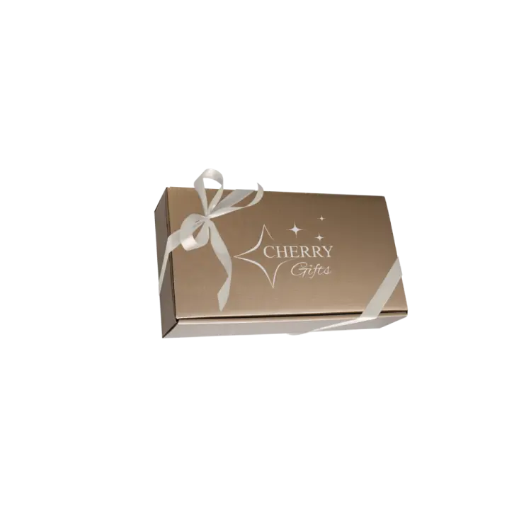 Eleganckie złote pudełko 2er Cherry Gifts z białą kokardką.png