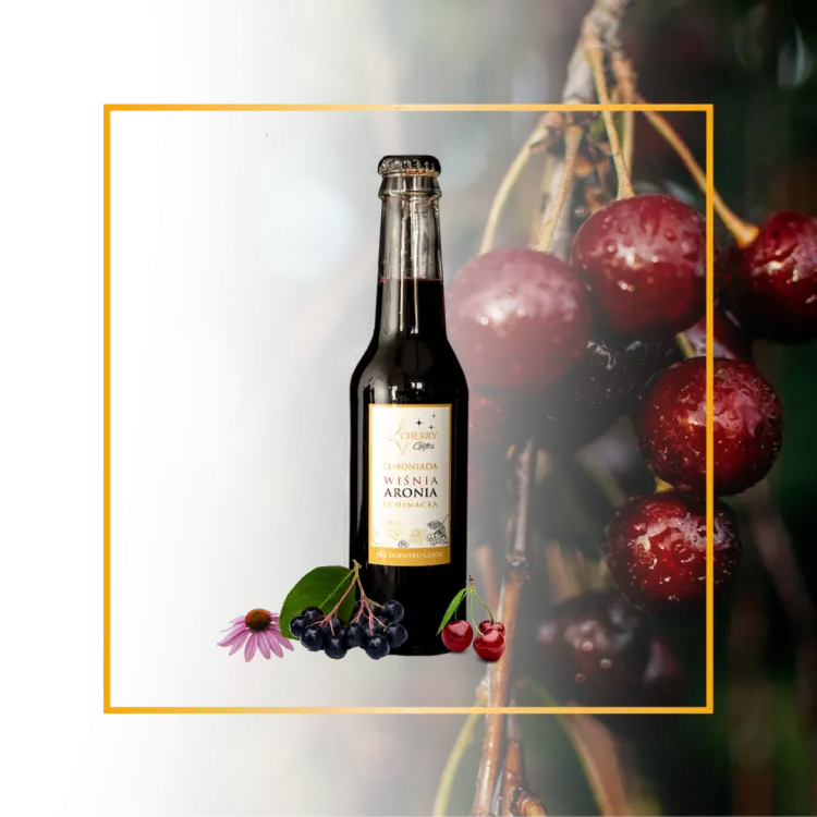 Lemoniada Wiśnia-Aronia-Echinacea 275ml Manufaktura Cherry Gifts